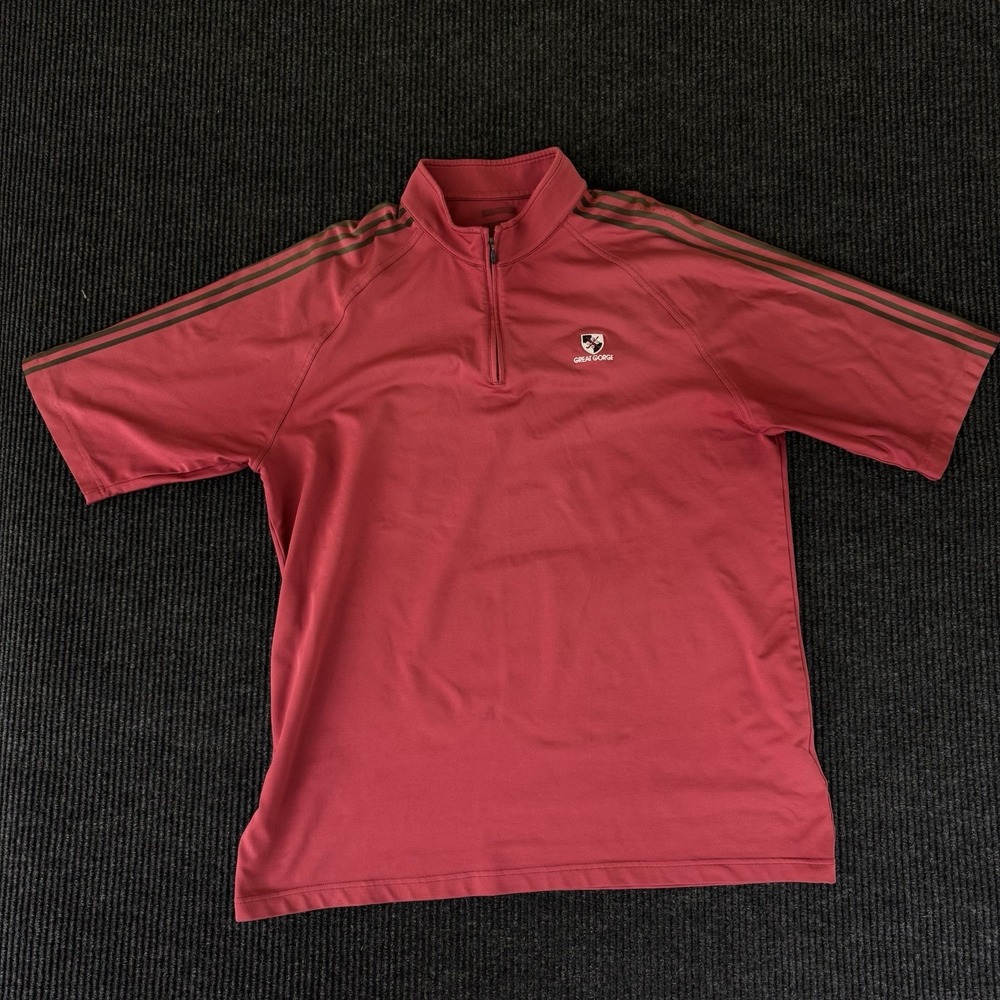 Vintage Adidas Golf 1/4 Zip Mock Turtle Short Sleeve GGCC Large